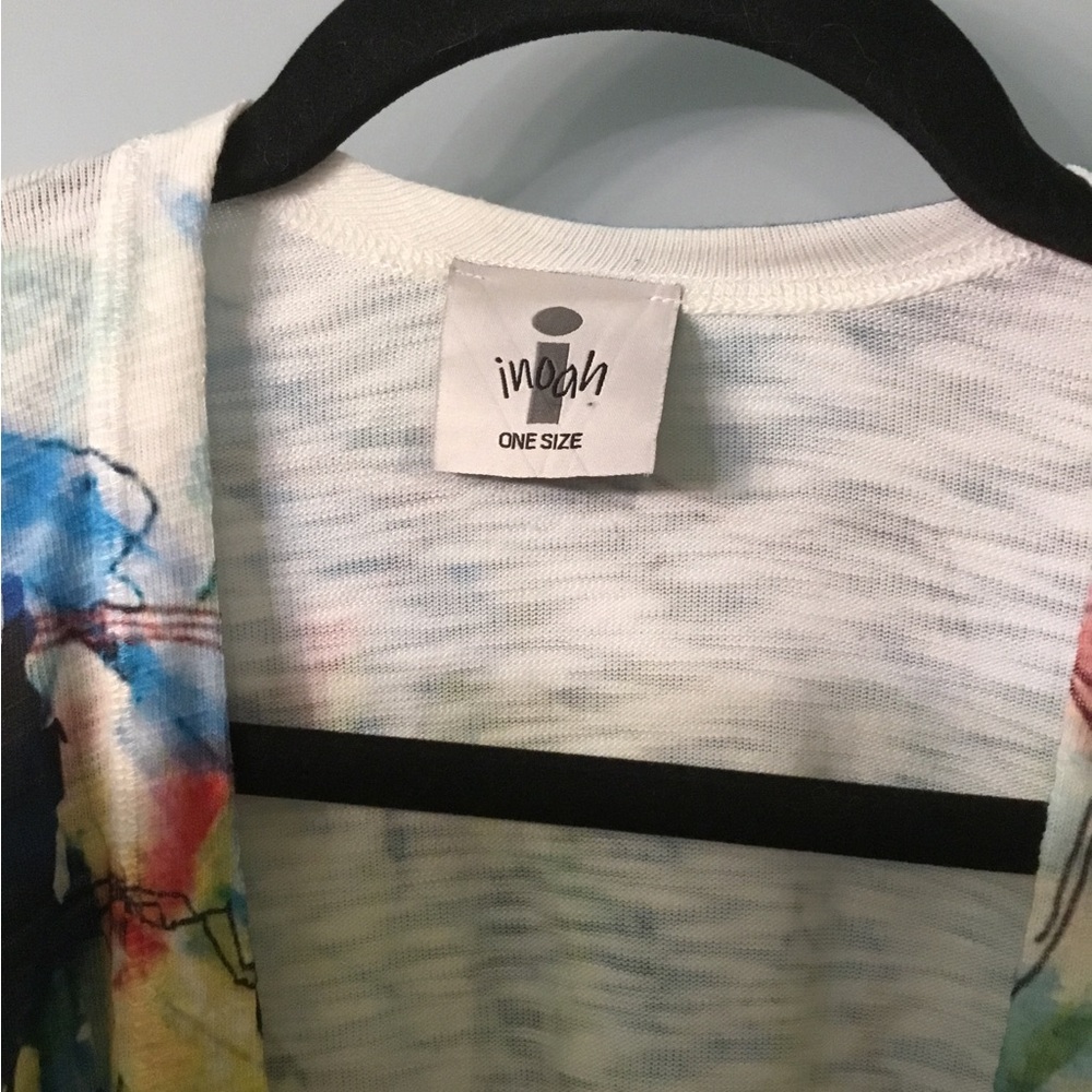 inOah One Size Colorful Watercolor Kimono